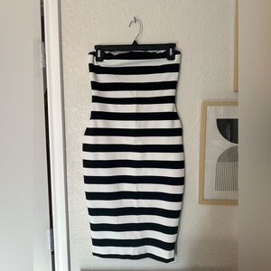 Express Monochrome Strapless Dress